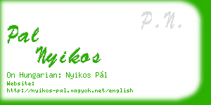 pal nyikos business card